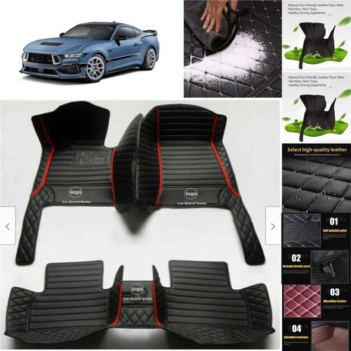 For Ford Mustang Car Floor Mats Luxury Custom Waterproof Carpets Cargo Liners - Picture 1 of 35