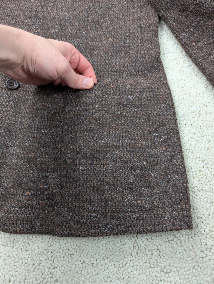 Sport Coat Mens Medium Brown Wool Tweed Blazer Suit Jacket Made in Italy 3Button - Image 2 of 4