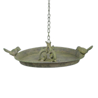 Vogel TräNke Zum HäNgen Futterstation Ø24Cm GrüN Bad Garten Metall Wasser Schale