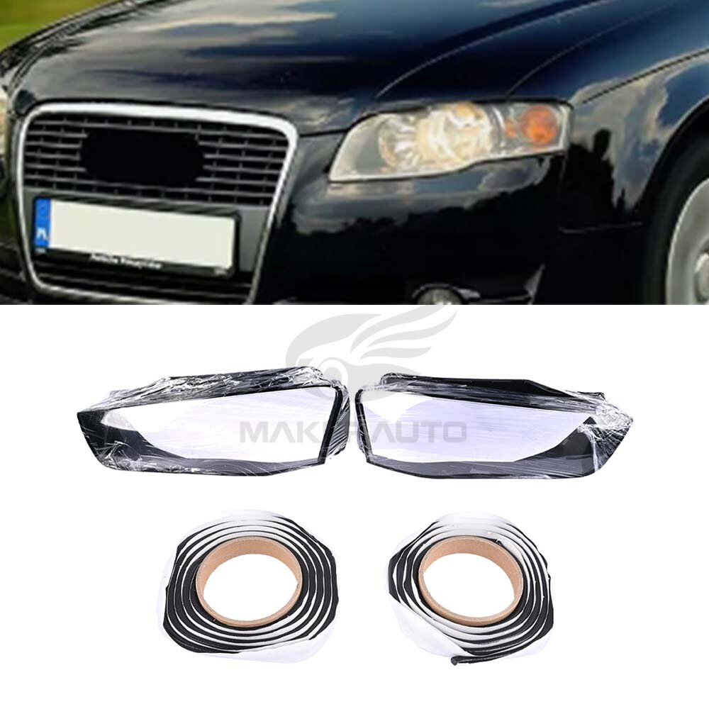 Pair Headlight Lens Cover Shell For Audi A4 A4L B9 B8 PA B8.5 2013-15 8K0941005