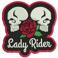 Embroidery Motorcycle Biker Jacket/Vest Patch - Lady Rider (Sew On)