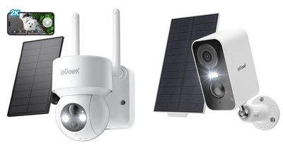 IeGeek 3MP 2K Security Cameras Wireless Outdoor with Solar Panel 360 PTZ WIFI