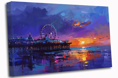 Brighton Pier At Twilight Abstraktes Atemberaubendes Leinwandbild Wandbild