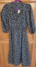 NWT Gap Sz.PS Floral Cotton Midi 3/4 Sleeve Dress