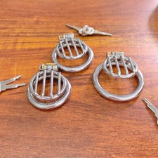 Male Chastity Cage Locking Belt Ball Stretcher Scrotum Ring Time Delay Rings SM