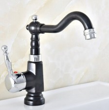 Silver  Black Brass Single Lever Kitchen Bathroom Sink Faucet Mixer Tap 2nf487