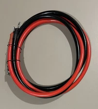 1/0 AWG Gauge Battery Cables 6 Feet Pure Copper 3/8 inch terminals - New 