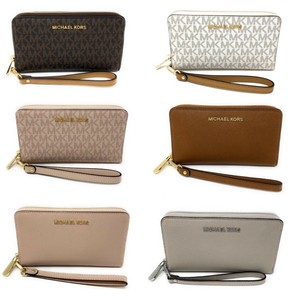 Michael Kors Jet Set Travel Large Flat Zip MF Phone Case Wristlet Wallet - Click1Get2 On Sale