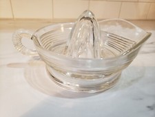 Anchor Hocking Clear Pressed Glass Horizontal Ribbed Vintage 8" Juice Reamer cup