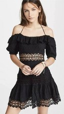 NWT Free People Black Cruel Intention Crochet Lace Mini Dress Black Sz 2