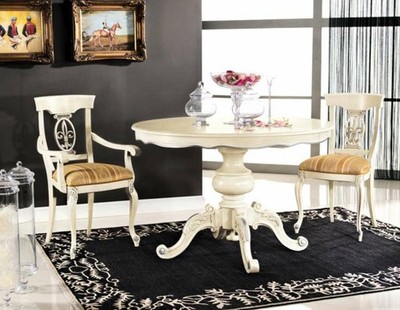 Möbel Essgarnitur Tisch 2 Stühle Esstisch Set 3 tlg. Esszimmer klassische Möbel