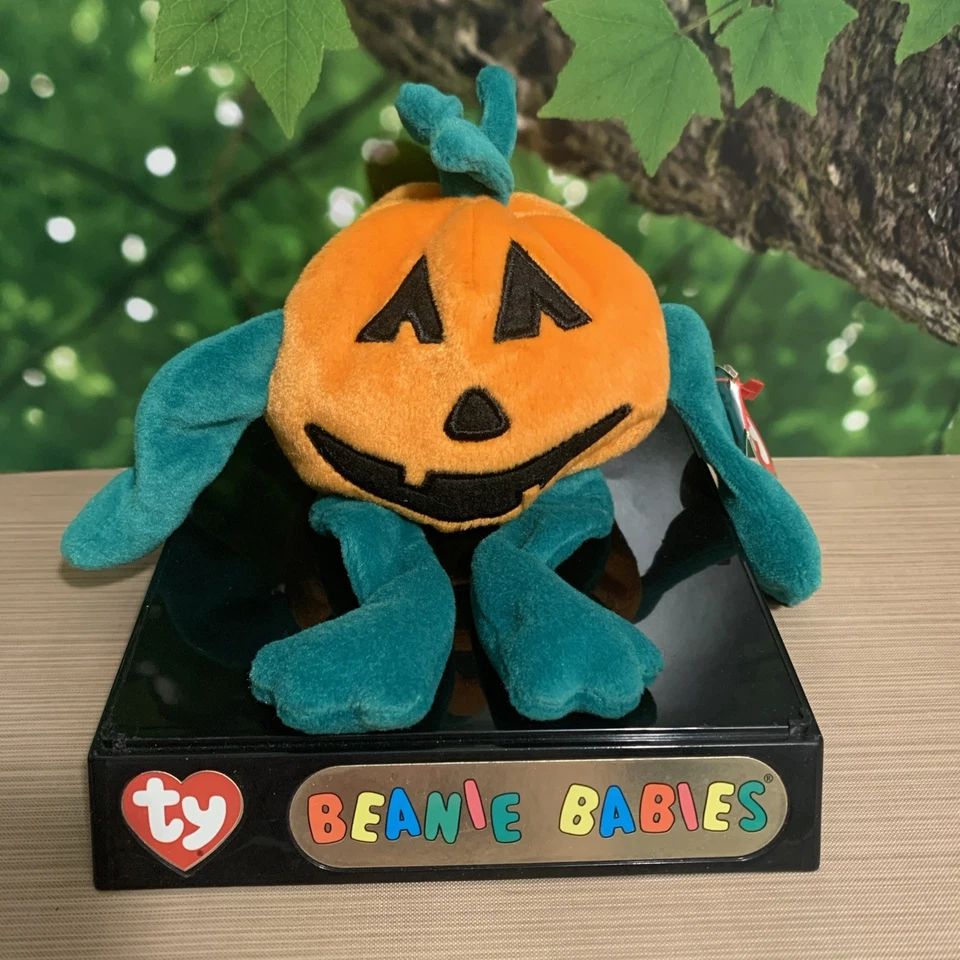 TY Beanie Babies 1998 Pumpkin The Halloween Jack-o-lantern 🎃 con tarjeta y etiquetas Foto 2 de 4