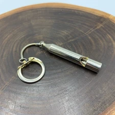 Emergency Whistle Keychain Silver Color Alert Sports Camping Hiking Boat 2-1/2”