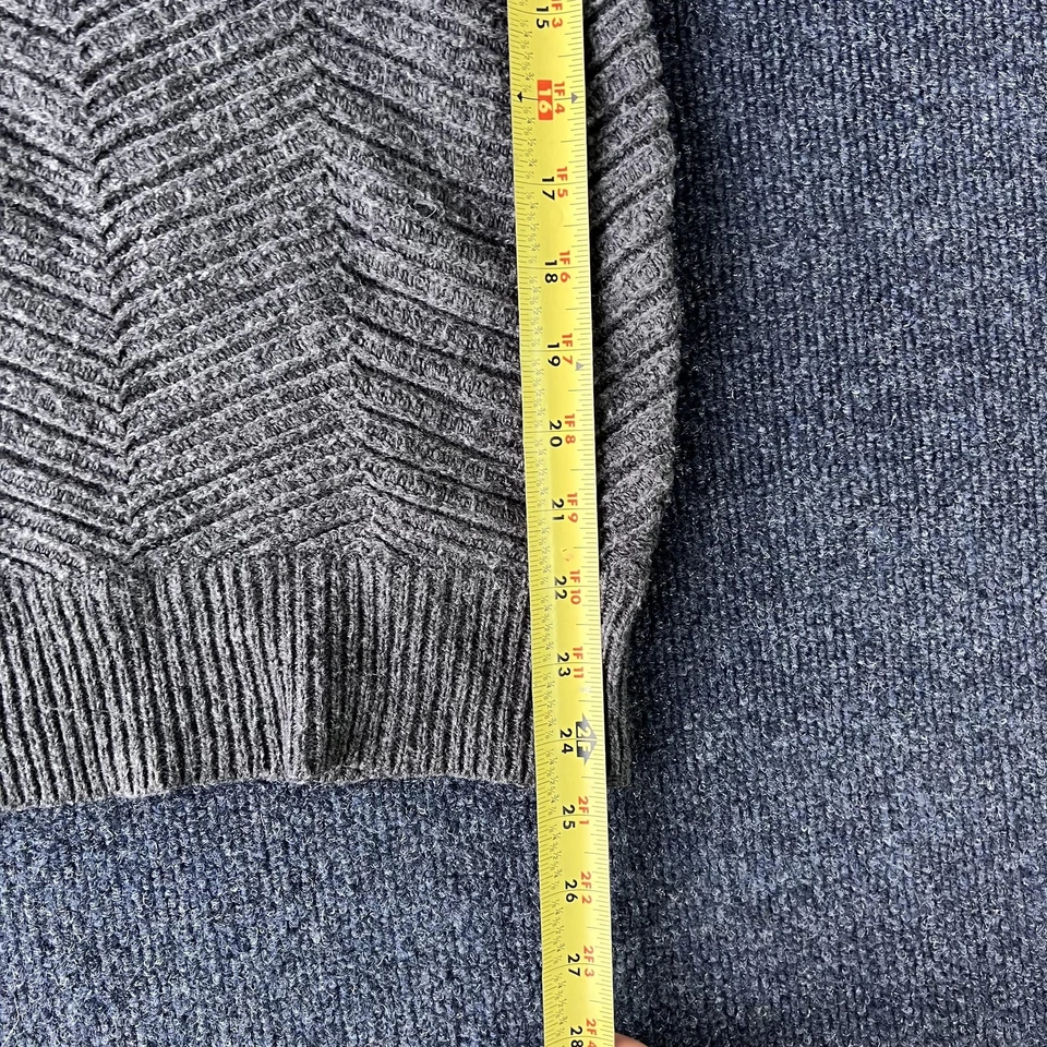 Y2K Billabong Sweater Mens Large Gray Crewneck Knit Chevron Textured Wool Blend - Image 4 of 4