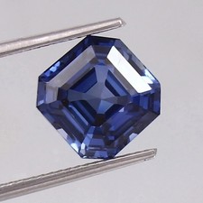 Natural 22 Ct Blue Sapphire Flawless Asscher Cut AGL Certified Loose Gemstone