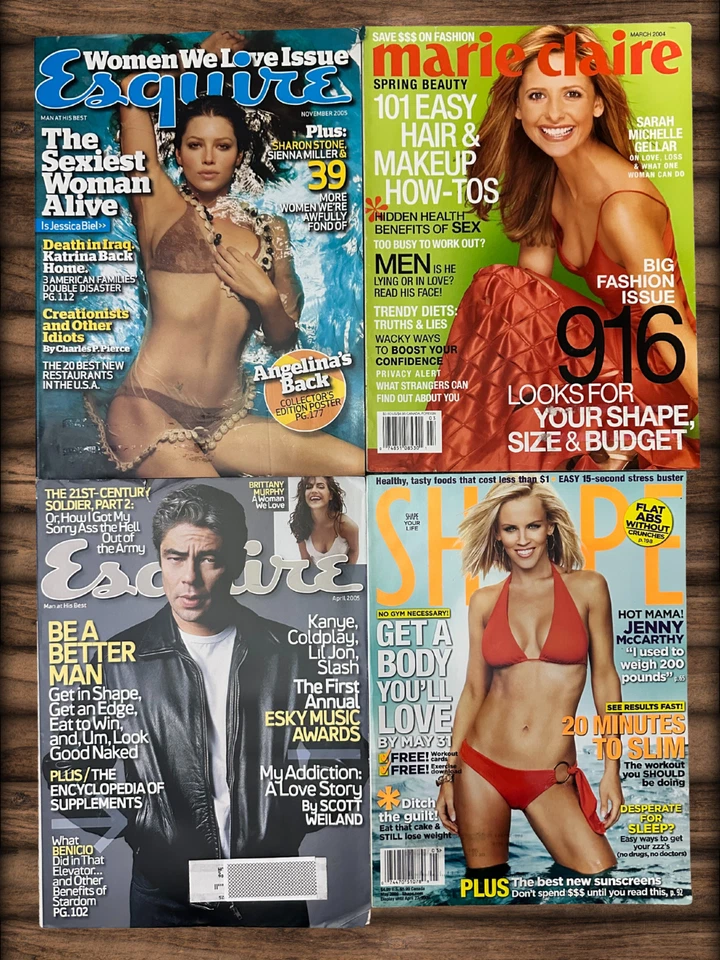 Mixed Lot 21 Celebrity Magazines Vogue Elle Esquire People Shape Gwyneth Jolie Foto 4 de 4