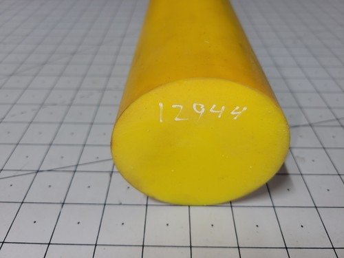 3-1/2" Dia. x 11-7/8" 40 A Durometer Polyurethane Rod, Yellow, P/N 12944 - Afbeelding 1 van 5
