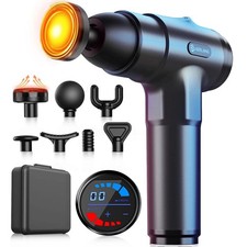 Pistola De Masaje De Tejido Profundo Con Calor Masajeador Muscular Portatil LCD