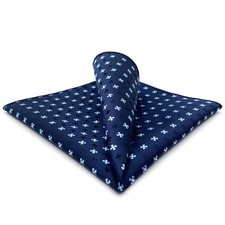 SHLAX WING Floral Blue Mens Pocket Square Silk Handkerchief Handmade