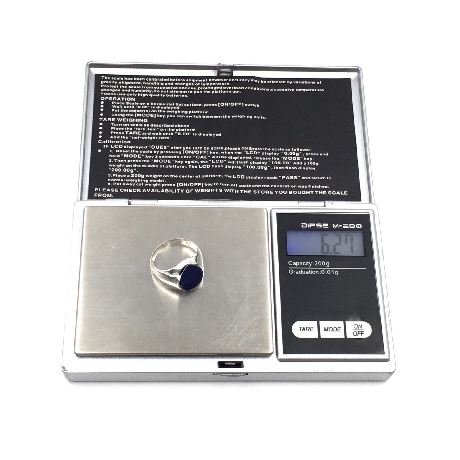 Solid 925 Silver Ring Lapis Lazuli Drop Band Ring… - image 12