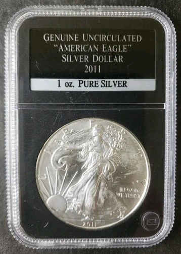 2011 $1 American Silver Eagle Dollar in a Plastic Slab
