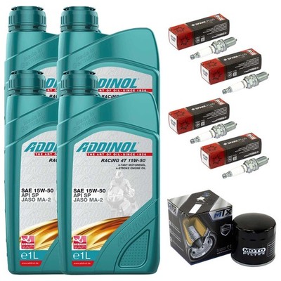 Öl Zündkerzen Ölfilter 4L Set Inspektion für Ducati Hypermotard 1100 ZDM 2008-09