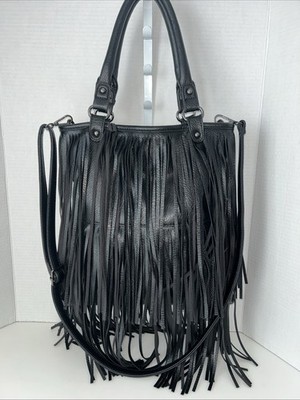 EAM FOREVER Faux Leather Trim Hands/Shoulder  Bag Purse Color Black