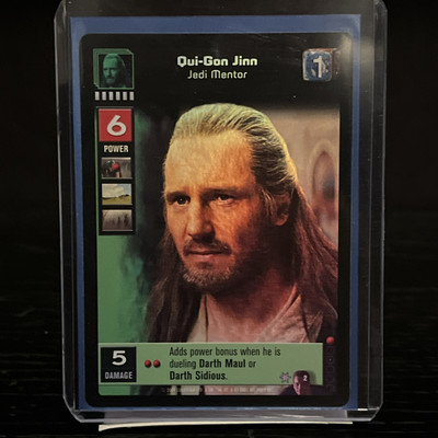 Young Jedi CCG Qui-Gon Jinn Jedi Mentor Reflections Foil #2