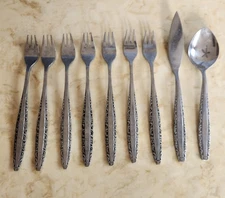 Vintage Korea Northland Stainless Flatware Lot Of 9 Mixed, MCM Silverware