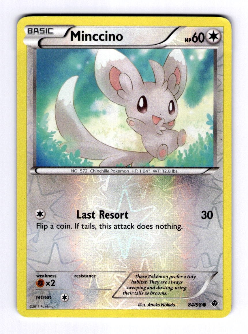 Minccino Emerging Powers #84 (2011) Common Reverse Holo LP Pokemon