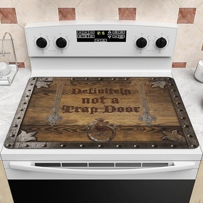 Decorative Wooden Stove Top Cover for Electric Stove 28'' x 20'' Funny Trap Doo...
