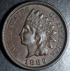 1889 INDIAN HEAD CENT - AU UNC - With LIBERTY & Near 4 DIAMONDS - AU UNC