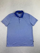 Hugo Boss Polo Shirt Mens Large Blue Slim Fit Mercerised Pitton 03 Tipped Collar