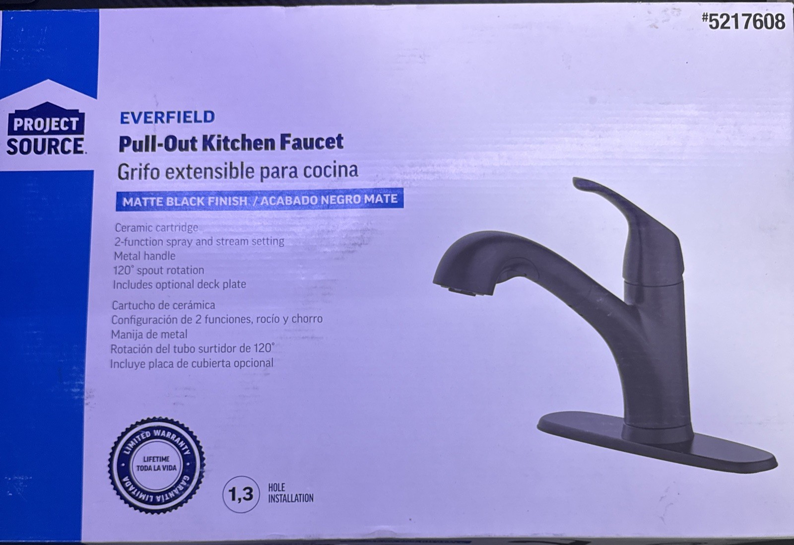 Glacier Bay Market Single-Handle Pull-Out Sprayer Kitchen Faucet in Matte Black