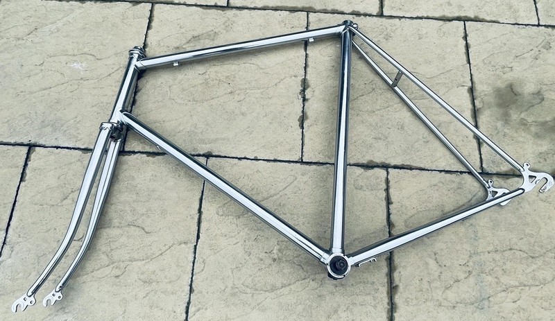  Vintage chrome Road bike frame 25”