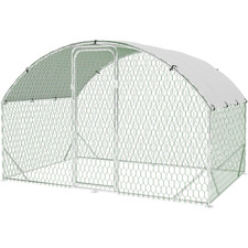 Waterproof Anti-UV Walk-in Chicken Coop Metal W/ Triangular Brackets for Outdoor