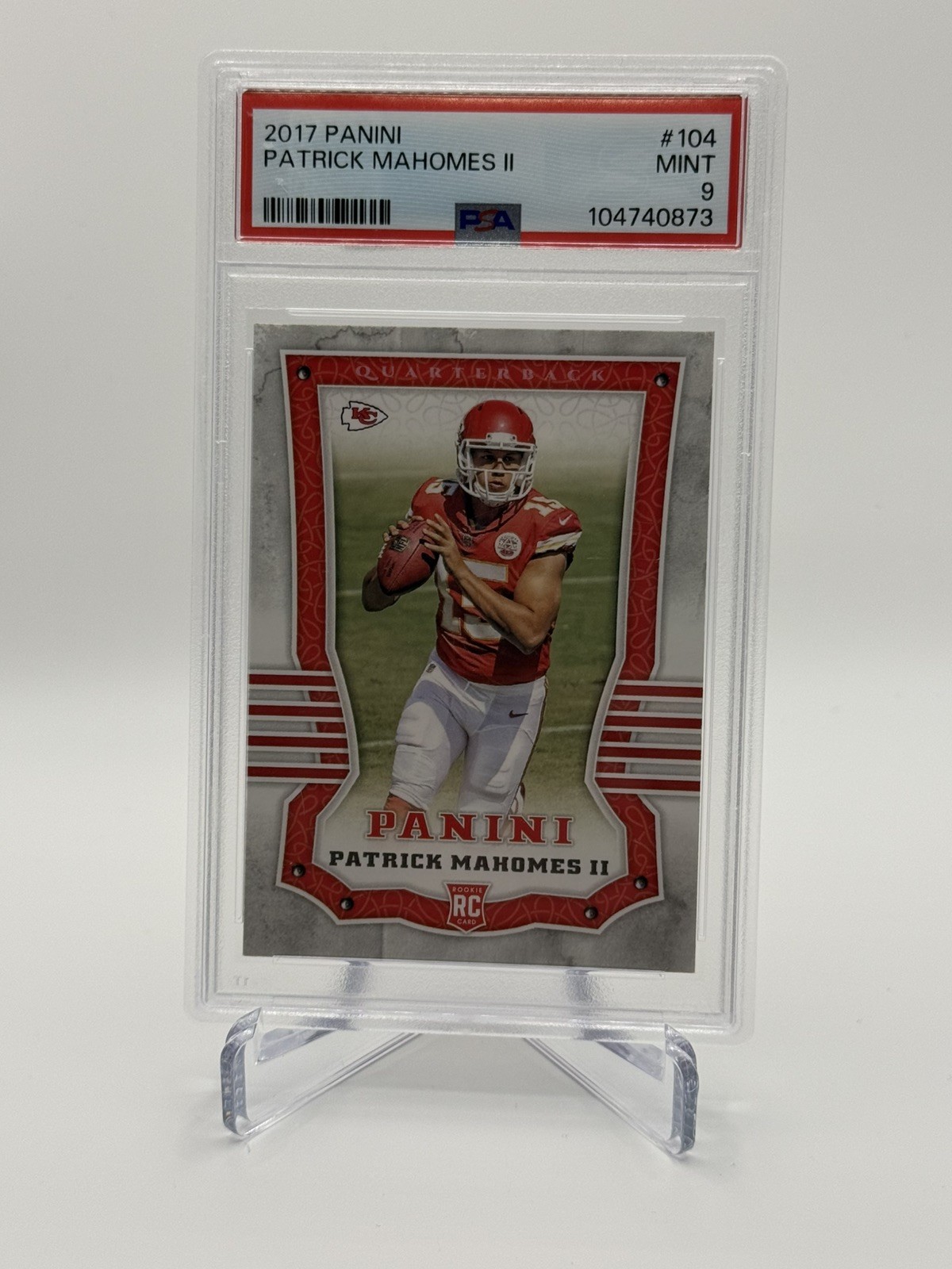 2017 Panini Patrick Mahomes II RC #104 PSA 9 Mint Kansas City Chiefs