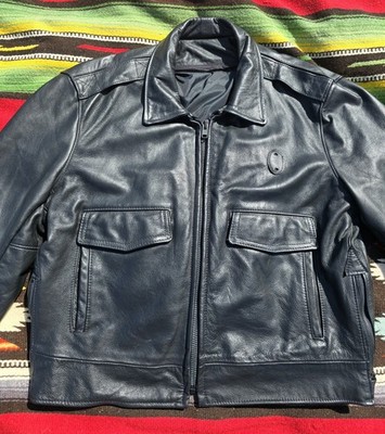 Vintage 90's Motorcycle Leather Jacket Taylors Leatherware Police