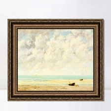Framed Canvas Art Giclee Print The Calm Sea by Gustave Courbet Home Office Decor