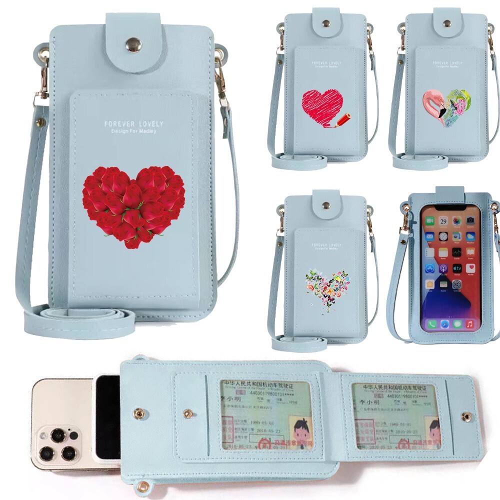 Love RFID Bloqueo Correa para el Hombro Teléfono Billetera Pantalla Táctil Bolso Bandolera