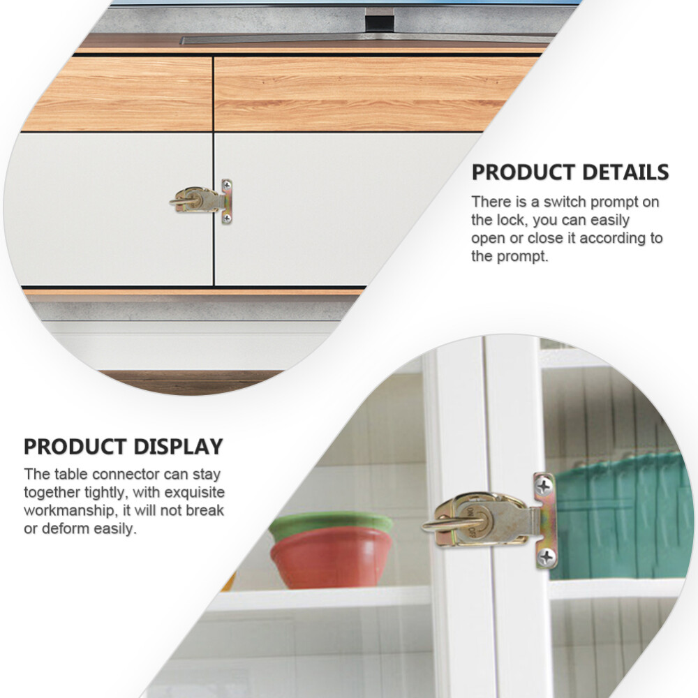 Zangc 2-Pack Metal Table Leaf Locks - Hardware For Extension Tables, Cabinets & Drawers
