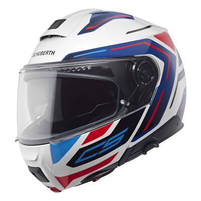 Helm Modular SCHUBERTH C5 Omega Weiß Blau Rot