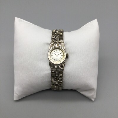 Vtg Seiko Watch Women 16mm Silver Tone Textured Band 11-0549