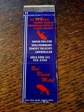 Vintage Matchbook: Red Raven Motel, Harmar, PA
