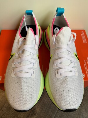 Nike React Infinity Run Flyknit White Black Volt Pink CZ7993  display picture 3