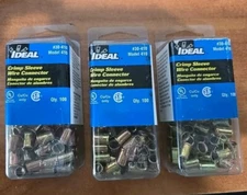 IDEAL 410 CRIMP SLEEVE WIRE CONNECTOR LOT 3 BOXES (total 300 pc total)