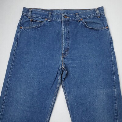 Vintage Levi's 505 Jeans Mens 38x32 Straight Leg Orange Tab Denim