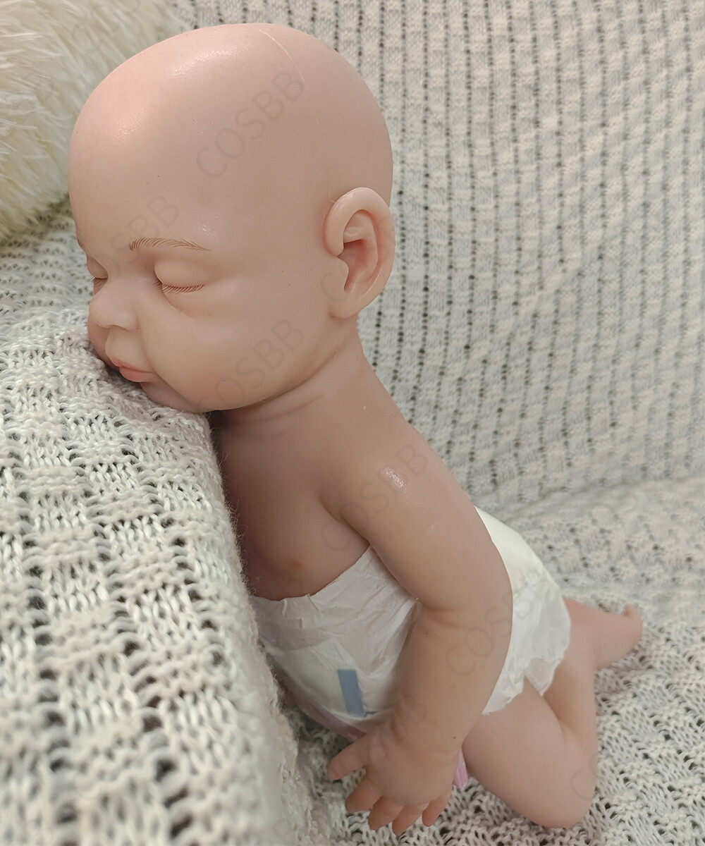 40cm Sleeping Baby 2kg Full Platinum Silicone Eyes Closed Reboen Baby Doll #GIRL