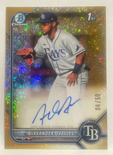 2022 Bowman Chrome Alexander Ovalles Gold Diamond Refractor RC AUTO /50 -TB Rays