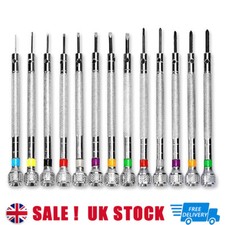 UK 13Pack Metal 0.6-2.0mm Slotted Cross Screwdriver Set Watchmaker Repair Tool